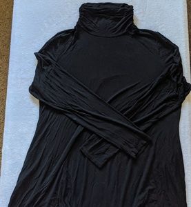 Long Elegant Legs Turtleneck Tunic Swing Top